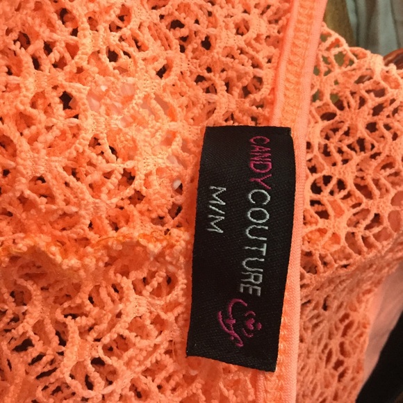 🌹3/25🌹Candy Couture, beach 🏖 Orange Coverup, Size M - Picture 6 of 6